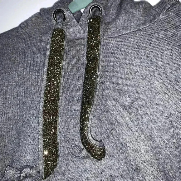 ZARA - WOMEN’S KNIT CROP HOODIE WITH BLING HOODIE STRAPS - SIZE SMALL - Picture 7 of 11